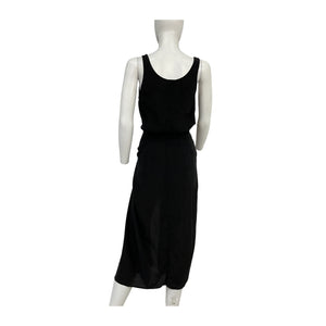 Anemos Sleek Black Dk Wrap Midi Dress Size S