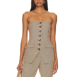 Favorite Daughter 'Phoebe' Brown Polyester Bustier Top Size 2 - NWT