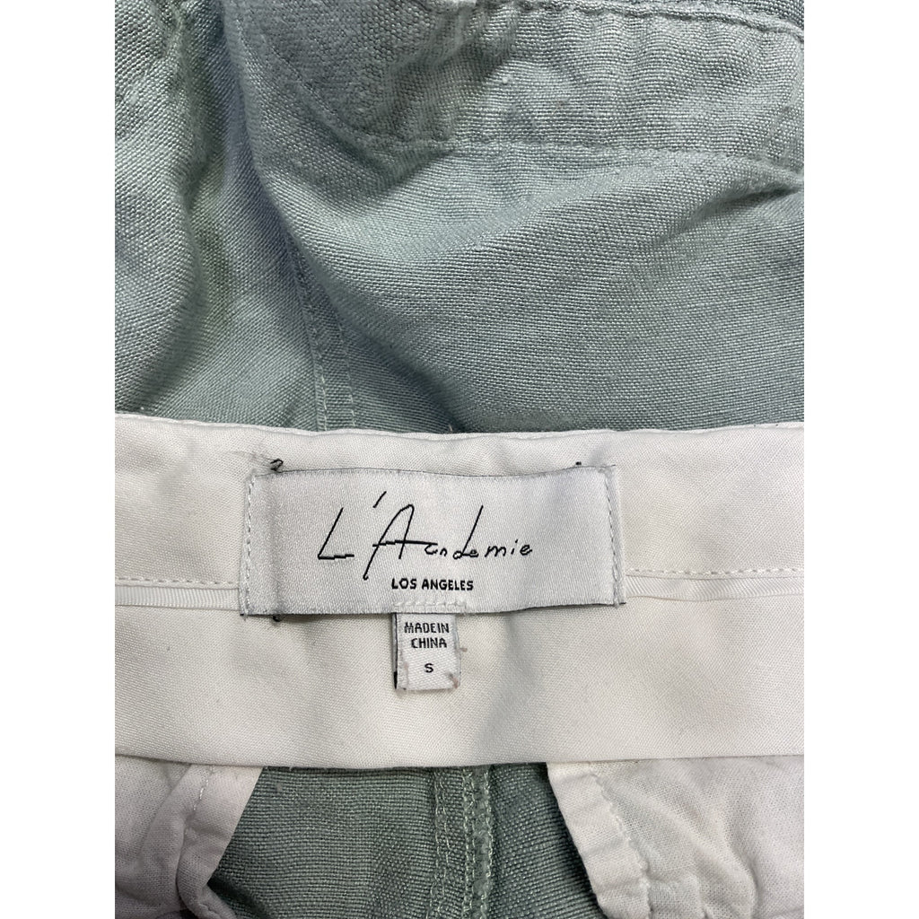 L'Academie 'The Samy' Green Linen Short Size S