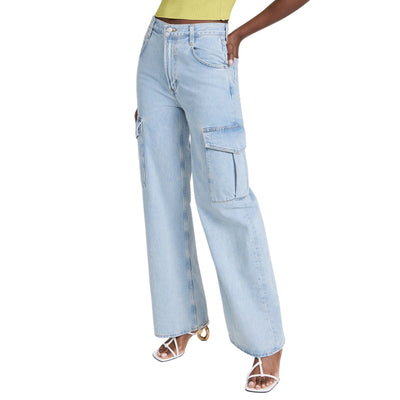 Agolde Relaxed Blue Minka Cargo Denim Jeans Size 25