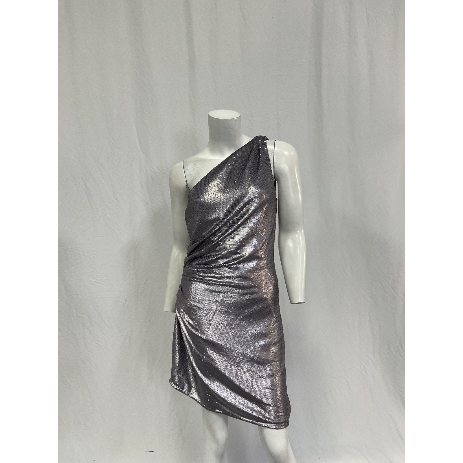 Gauge81 'Nayar' Silver Nylon Dress Size M