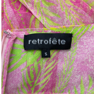 Retrofête Halter Tropical Palm Zion Dress Size S