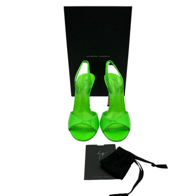 Giuseppe Zanotti Glossy Green Slingback Heels Size 36 EU / US 6