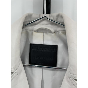 Allsaints 'Elora' White Leather Biker Jacket Size 2
