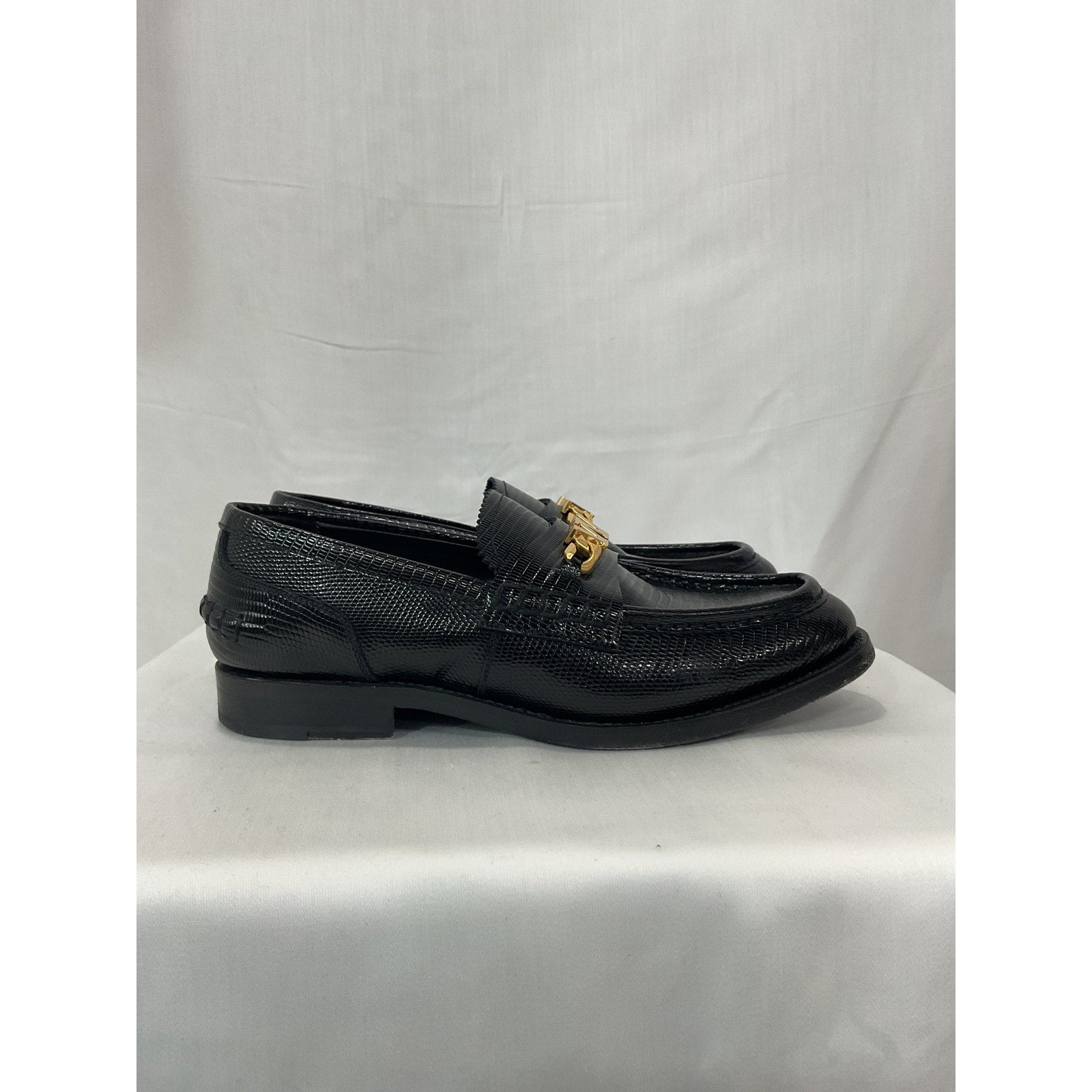 Alexander Wang 'Carter' Black Croc-Embossed Leather Loafers Size 8