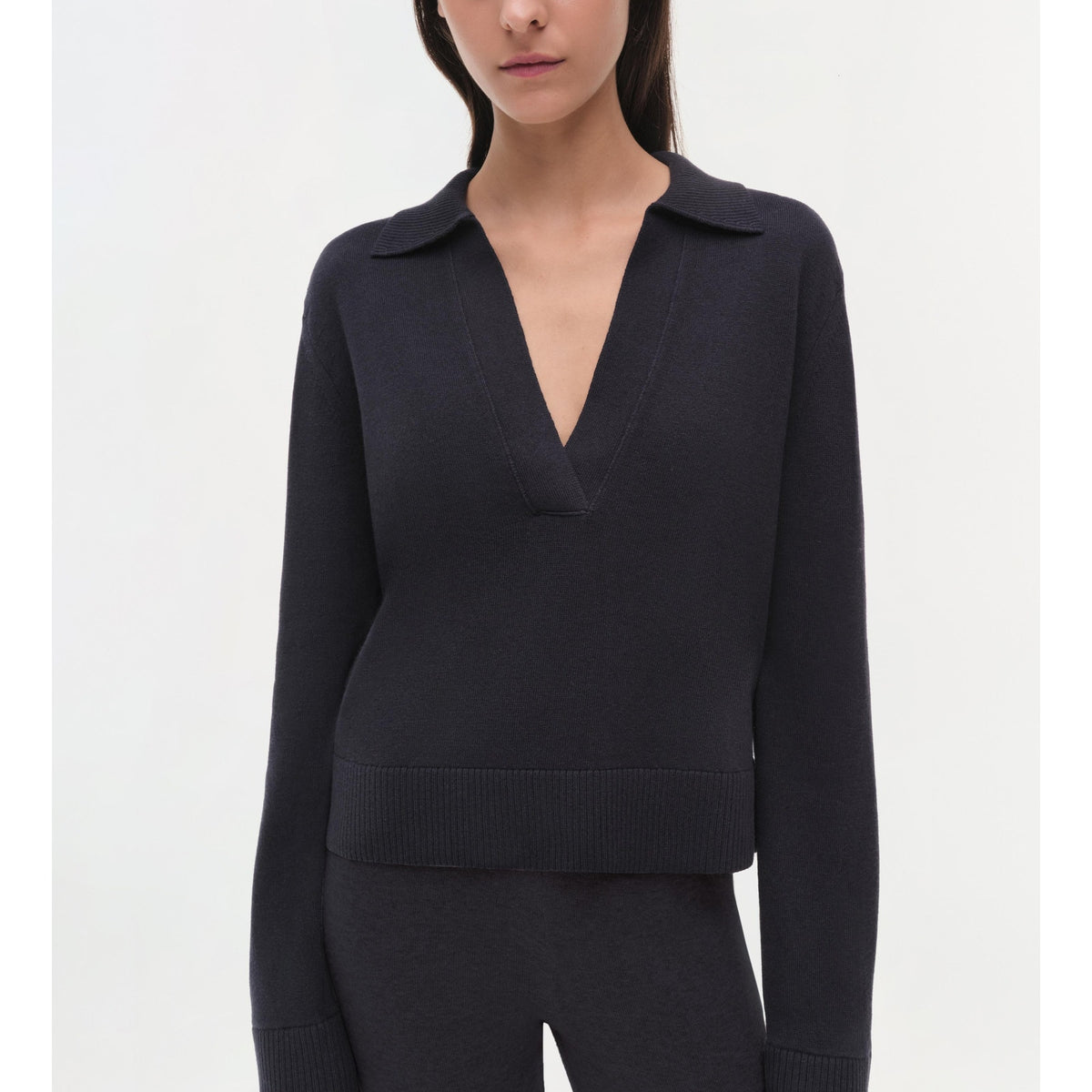 Simkhai Classic Midnight Polo Sweater Size XS NWT