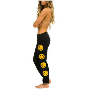 Aviator Nation Graphic Black Smiley Sweatpants Size M