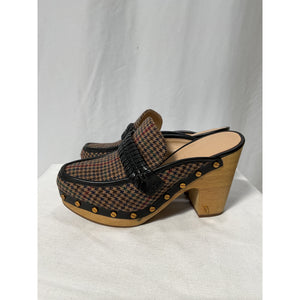 Veronica Beard 'Delia' Brown Leather Clog Shoe Size 7