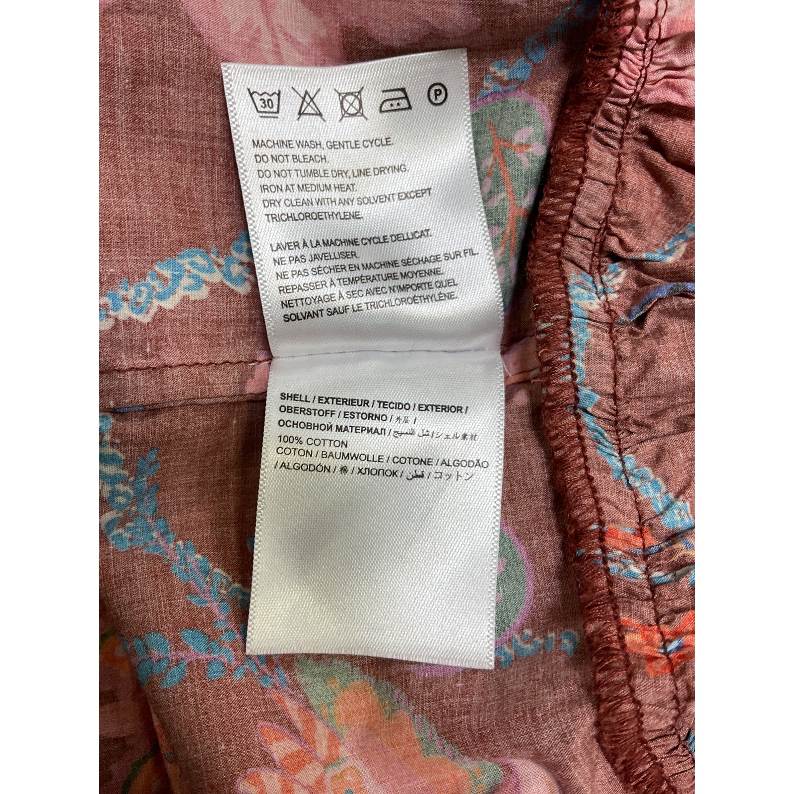 Farm Rio Brown Cotton Button-Front Dress Size S