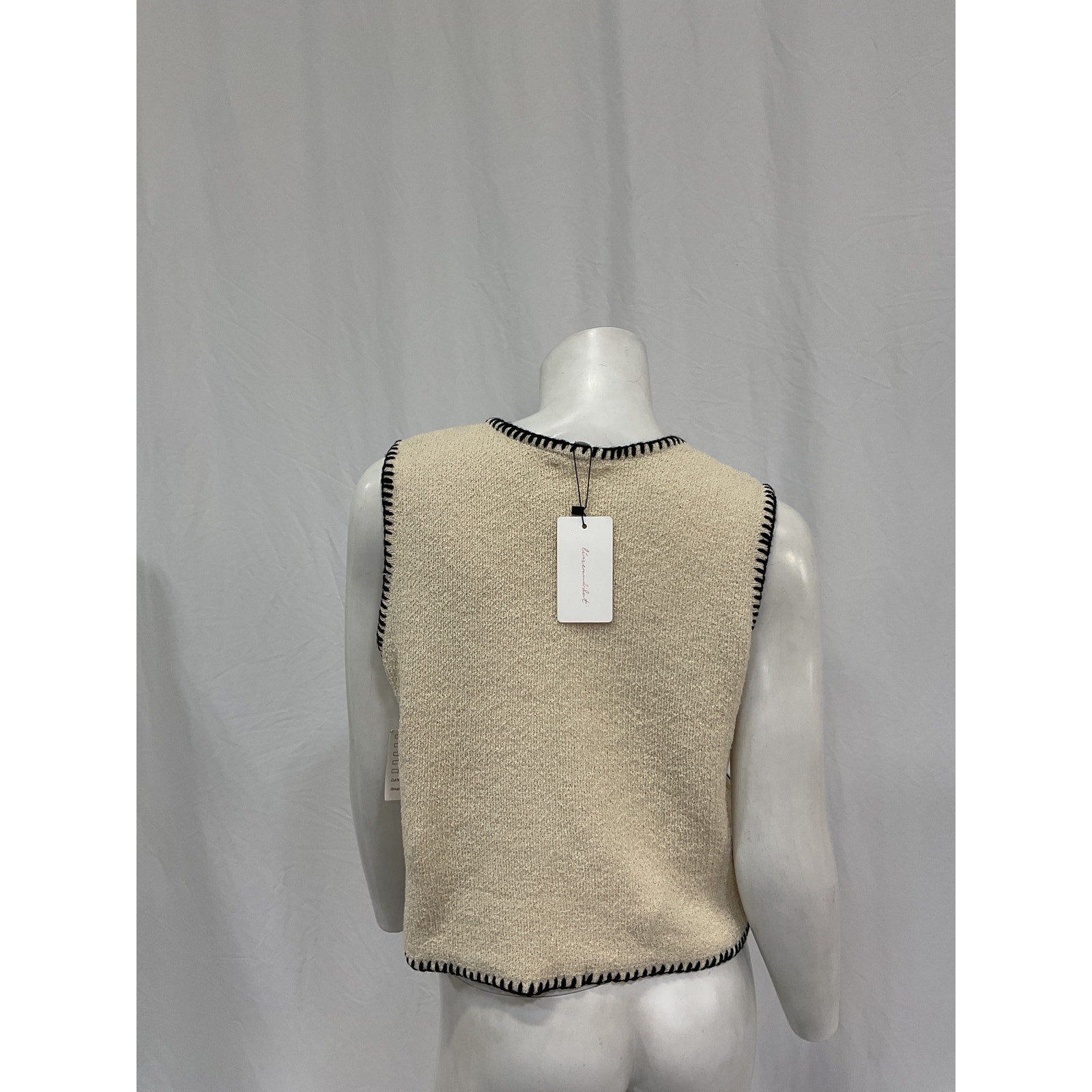 Line & Dot 'Maris' Beige Polyester Vest Size M