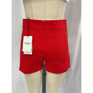 Theory Mini Utility Red Linen Shorts Size 0 - NWT