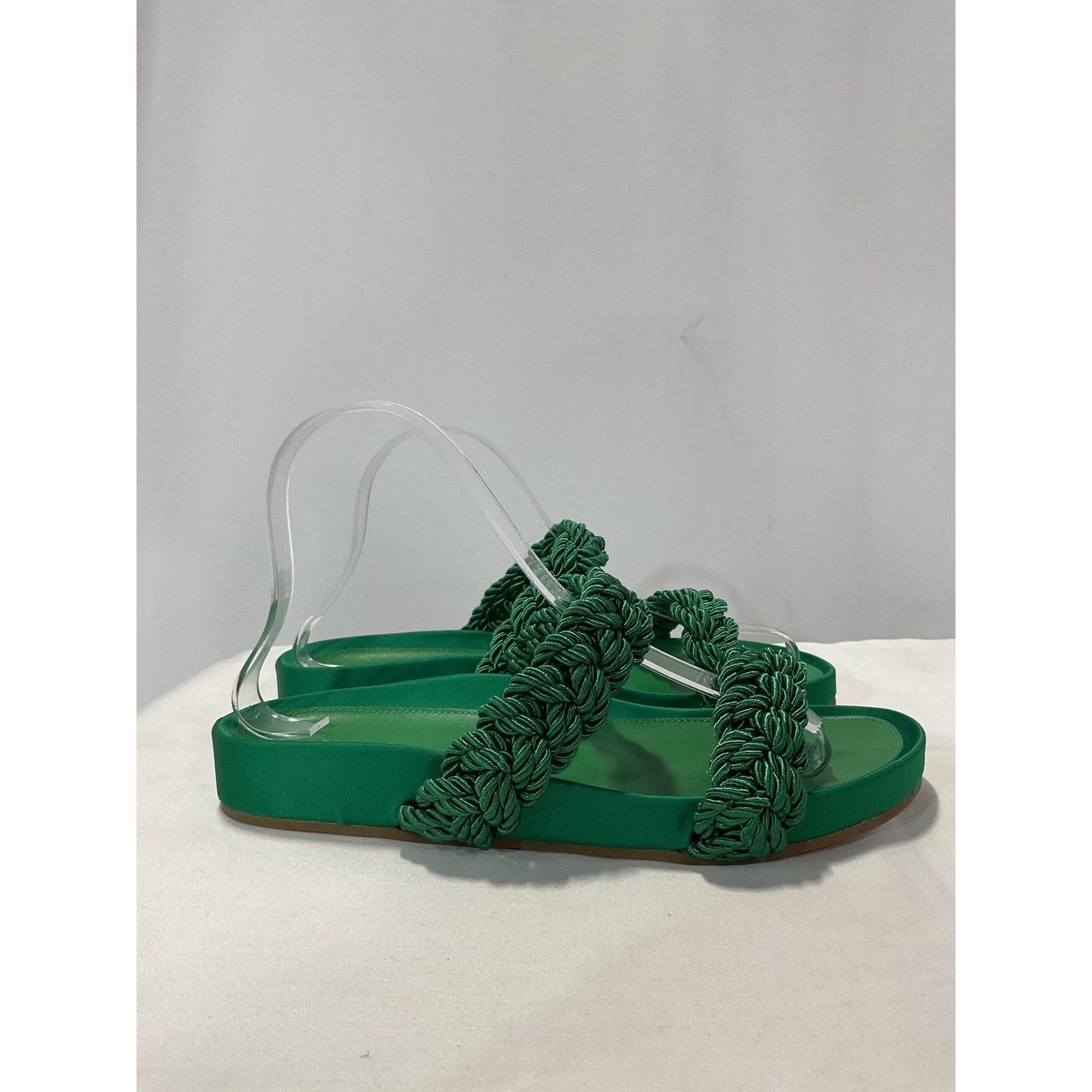 Joie 'Costance' GreenLeather Satin Slide Sandal Size 8 M