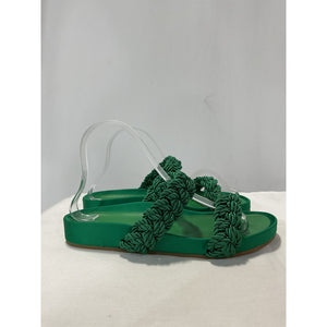 Joie 'Costance' GreenLeather Satin Slide Sandal Size 8 M