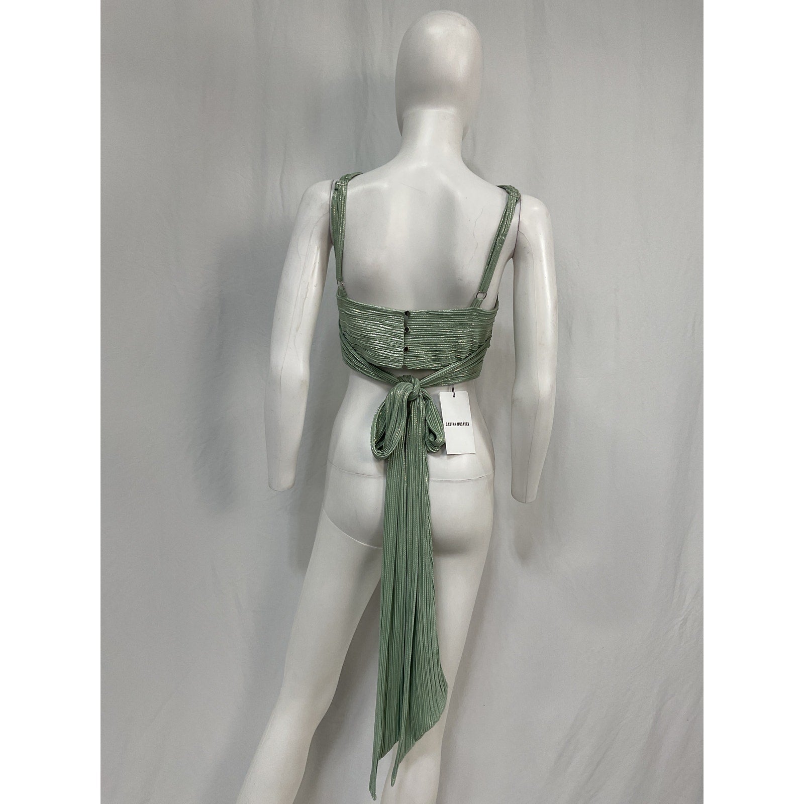 Sabina Musayev 'Savannah' Green Polyester Top Size S - NWT
