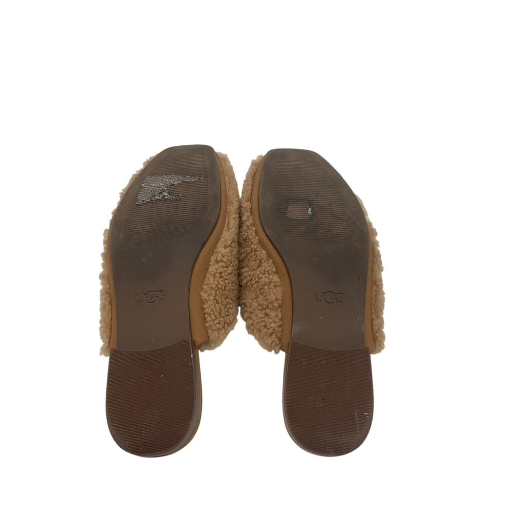 Ugg 'Janaya' Tan Sheepskin Cozy Mule Size 8.5