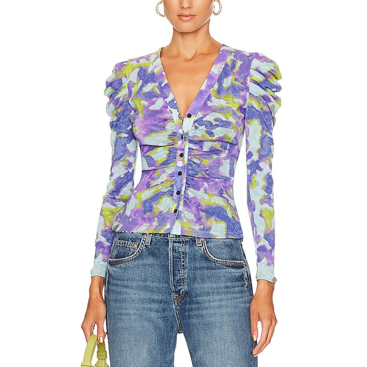 Diane Von Furstenberg 'Gladys' Purple Reversible Top Size M - NWT