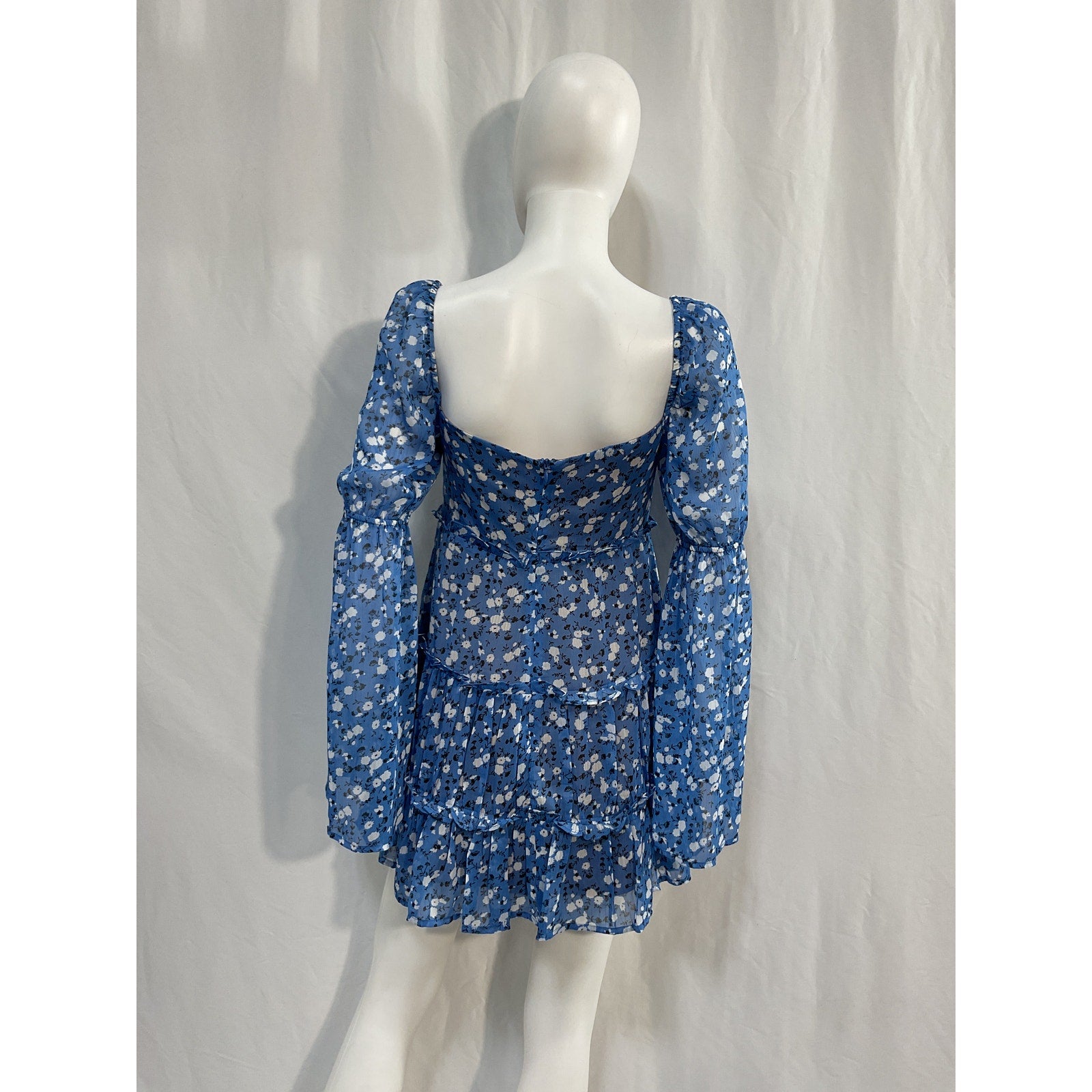 Majorelle 'Ailish' Blue Poly Mini Dress Size S