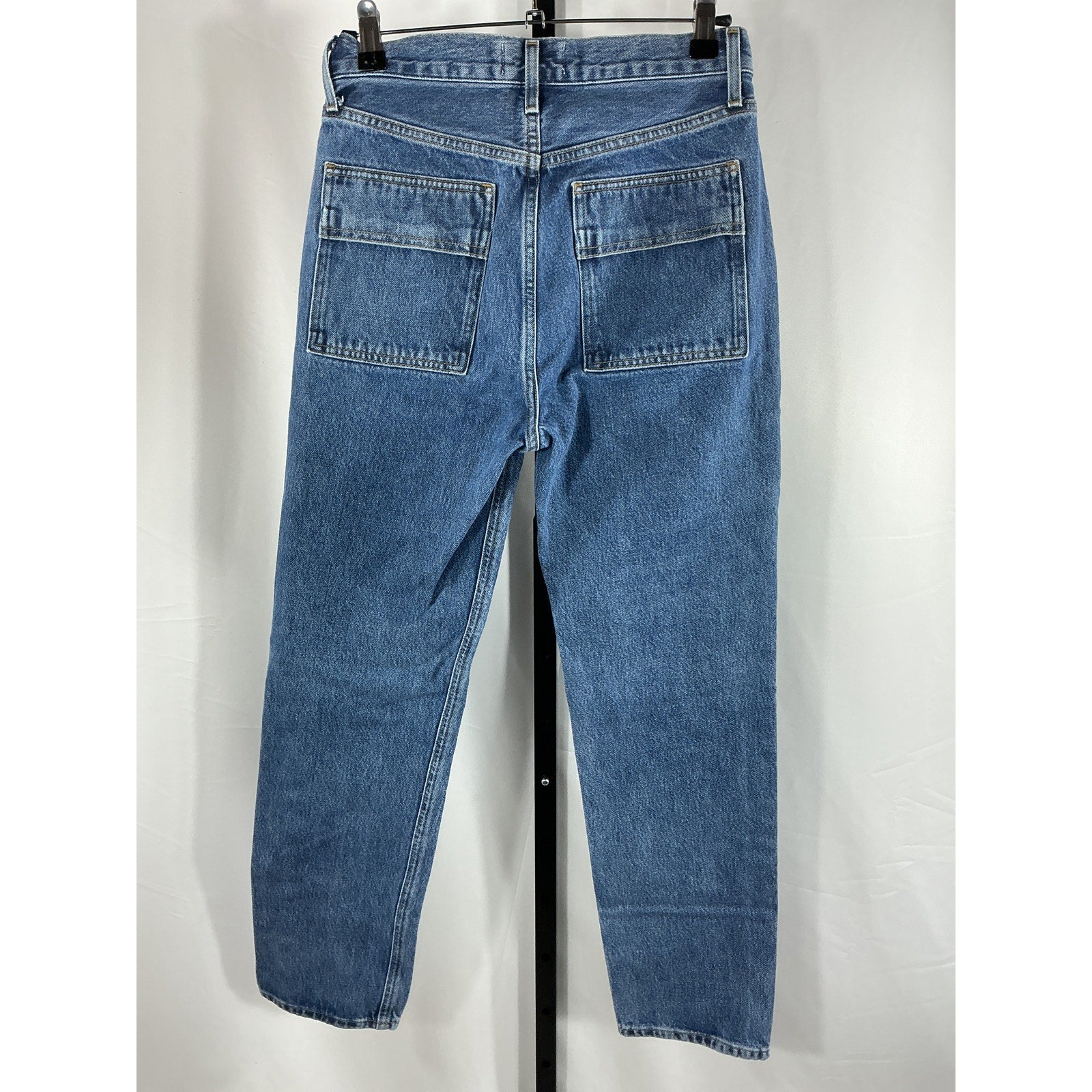 Agolde Cooper Blue Cargo High-Rise Straight-Leg Organic Jeans Size 24
