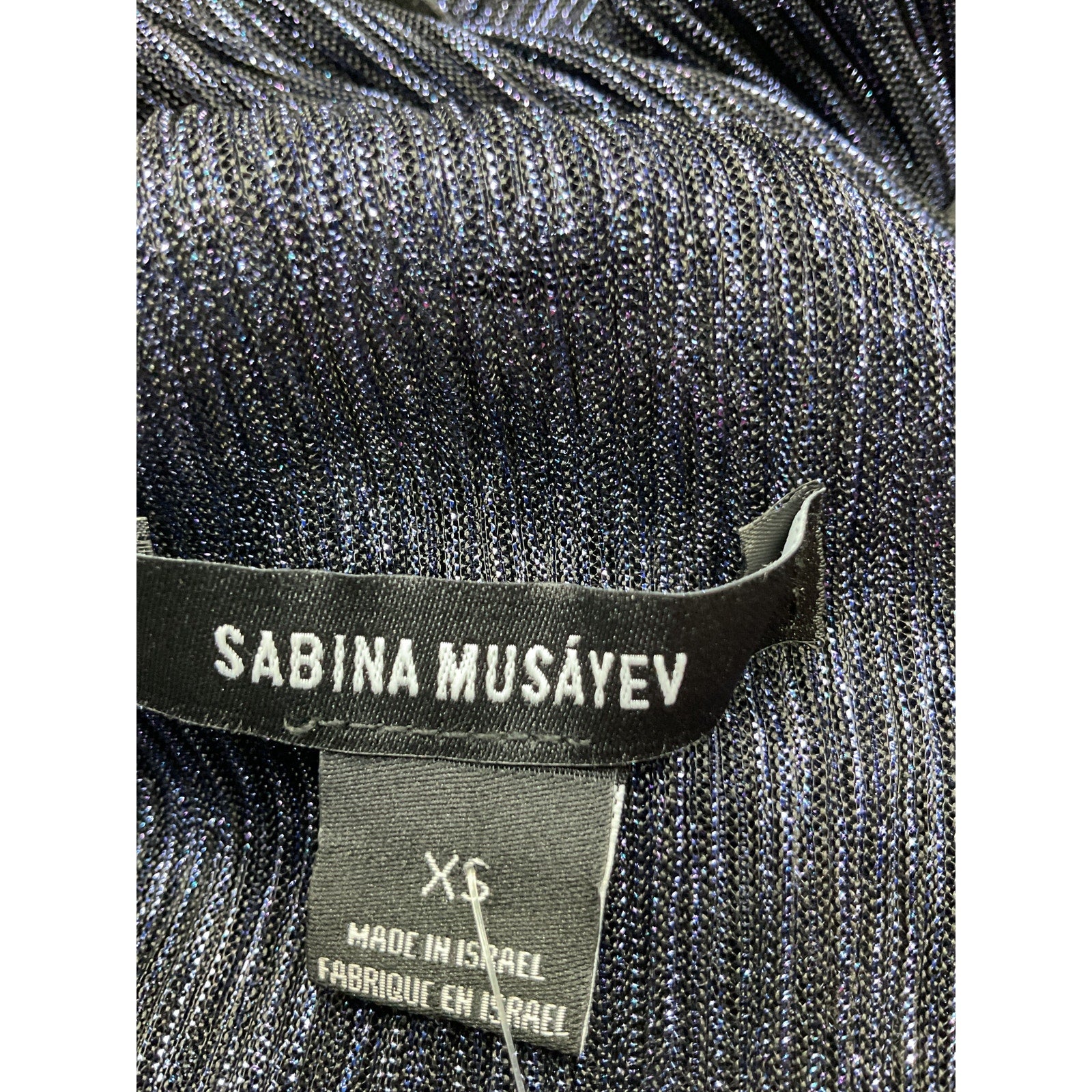 Sabina Musayev 'Ray' Blue Polyester Bow Pleated Maxi Dress Size XS - NWT