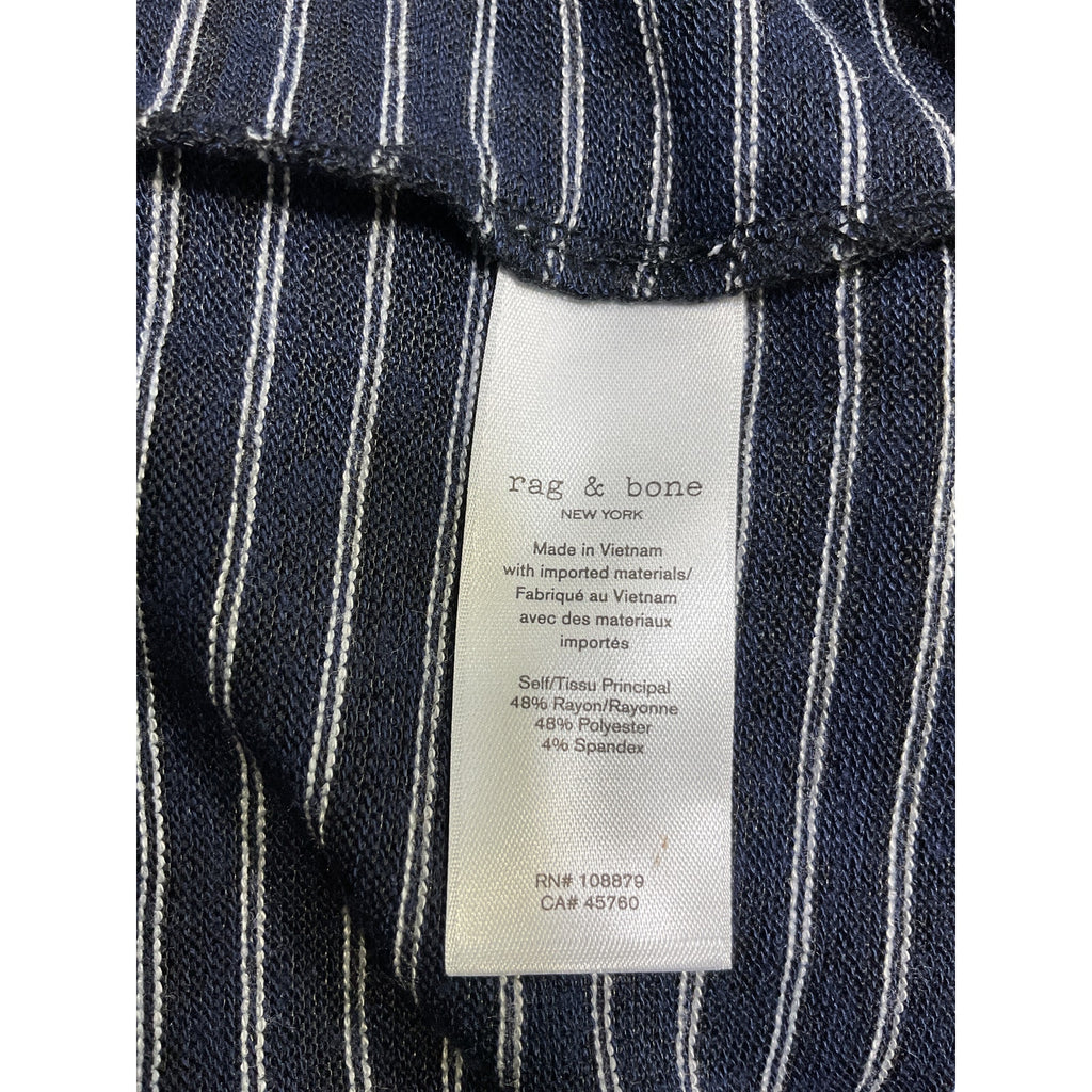 Rag & Bone Blue Rayon Striped Stretch Knit Shirt Size M