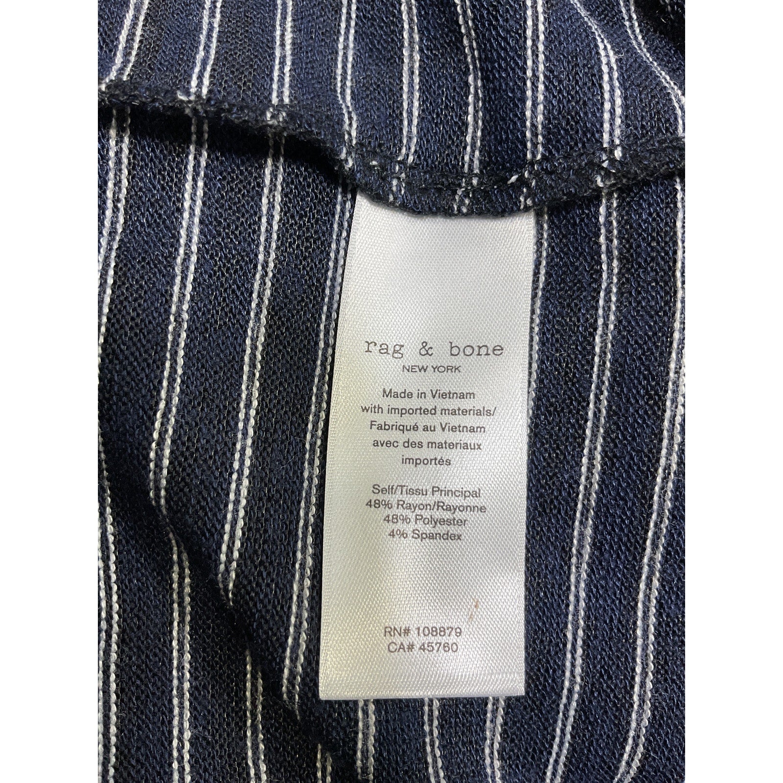 Rag & Bone Blue Rayon Striped Stretch Knit Shirt Size M