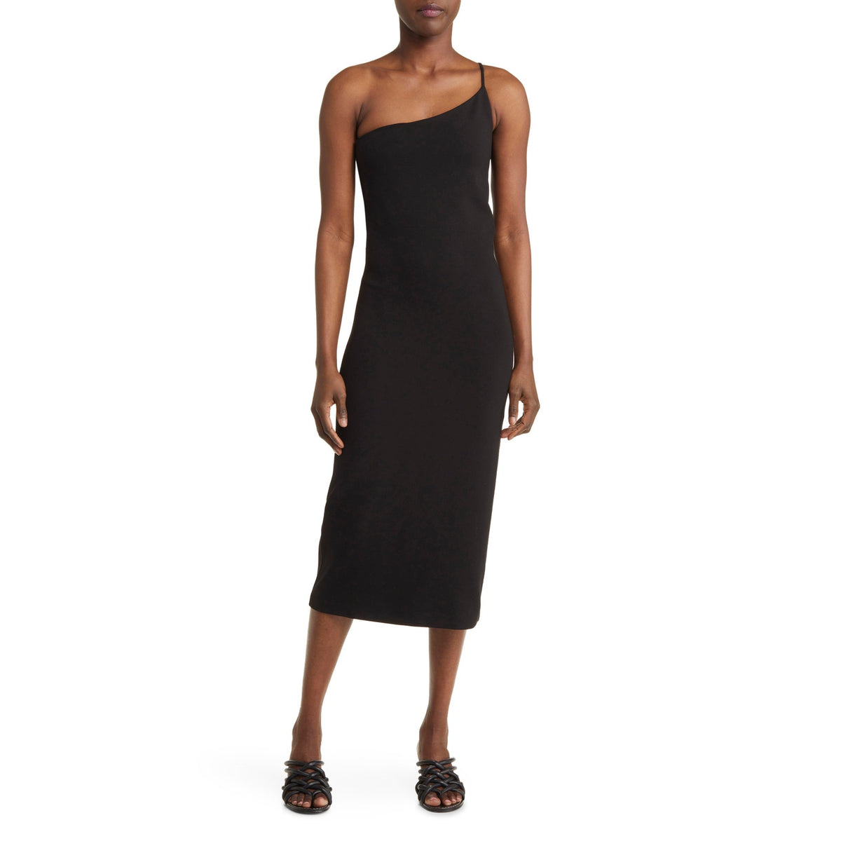 Rag & Bone 'Irina' Black One-Shoulder Ponte Knit Dress Size S