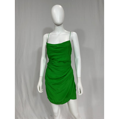Gauge81 'Shiroi' Green Cowl Neck Sateen Draped Mini Dress Size S - NWT