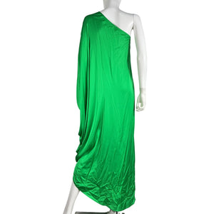 L'Agence Draped Green One-Shoulder Dress Size S