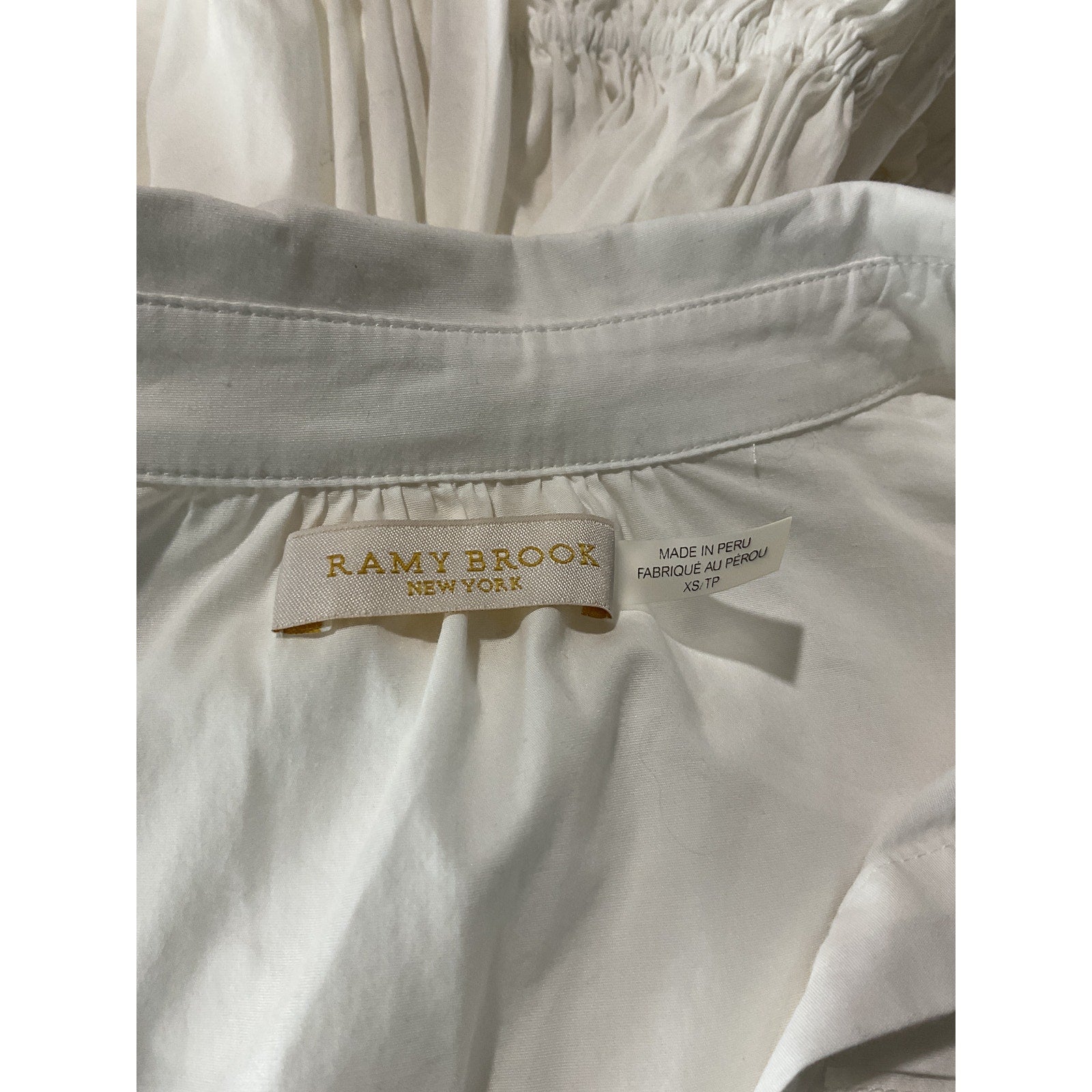 Ramy Brook 'Josephine' White Cotton Tiered Mini Shirt Dress Size XS