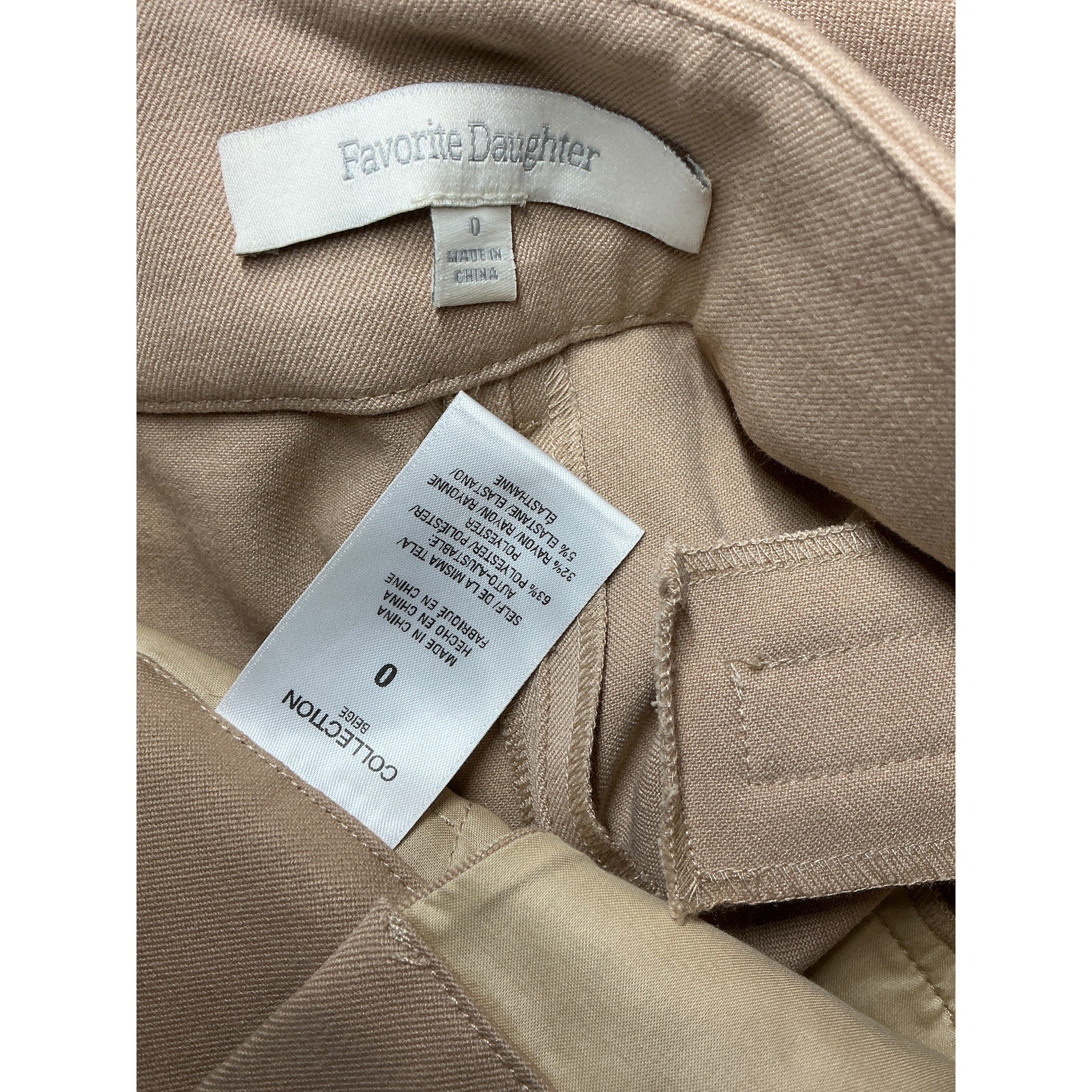 Favorite Daughter 'The Favorite' Tan Polyester Pant Petite Size 0