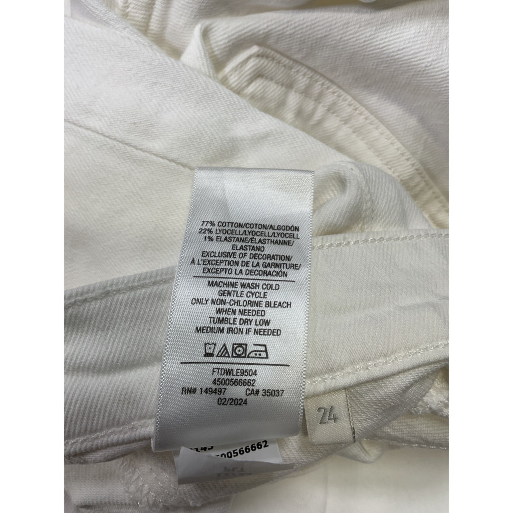 Favorite Daughter 'The Mischa' White Cotton High-Rise Wide-Leg Denim Jean Size 24