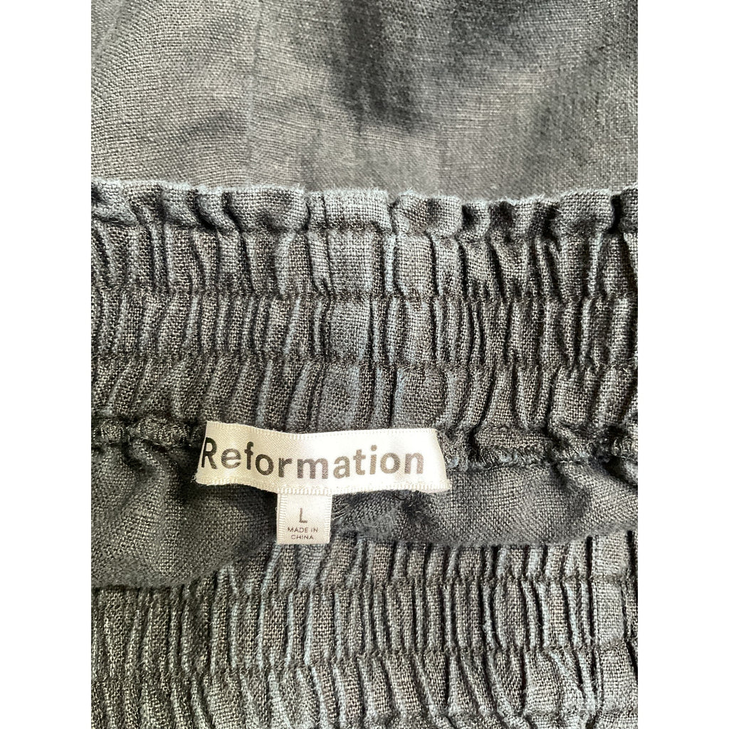 Reformation 'Charlotte' Black Linen Short Size L