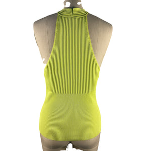 Simkhai Ribbed Lime Andrea Tank Top Size S