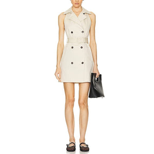 Theory Sleek Sand Halter Trench Dress Size 00