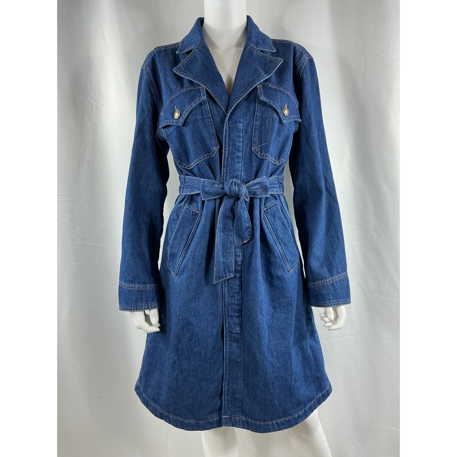 Favorite Daughter 'The Boulevard' Blue Cotton Trench Size M - NWT
