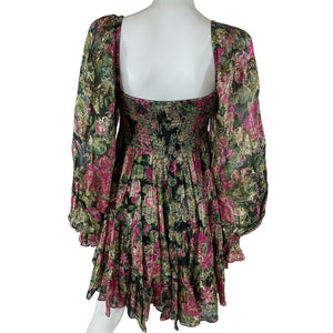 Hemant And Nandita Metallic Gold Multi Kilim Dress Size M