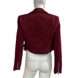 Cinq à Sept Moto Oxblood Zoe Jacket Size XS