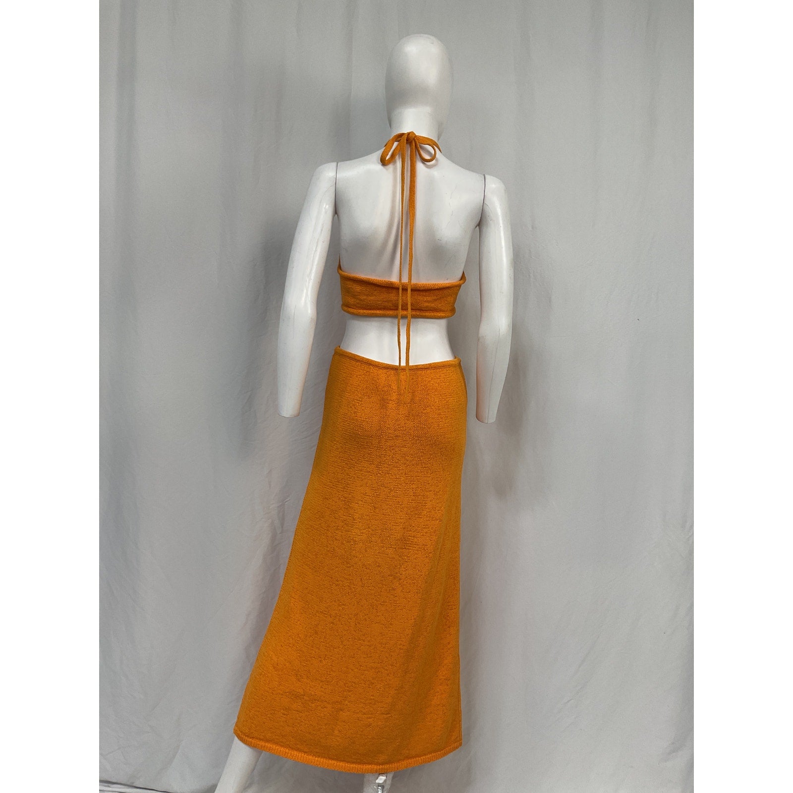 Cult Gaia 'Cameron' Gold Cotton Twist Knit Dress Size M