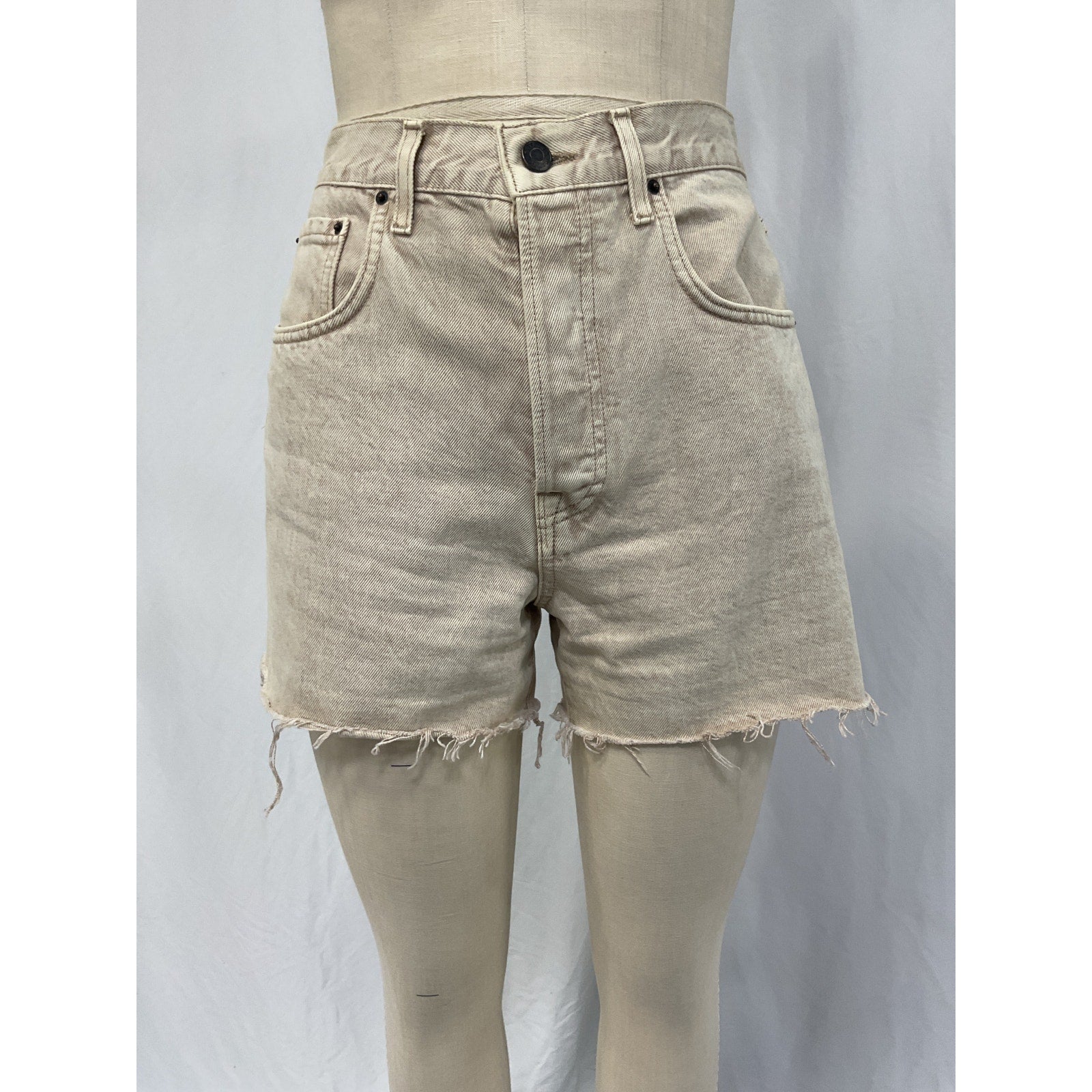 Grlfrnd 'Jules' Tan Cotton Super High Rise Vintage Short Size 29