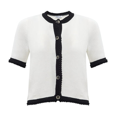 Neiman Marcus Contrast Trim Multicolor Neroli Sweater Size XS