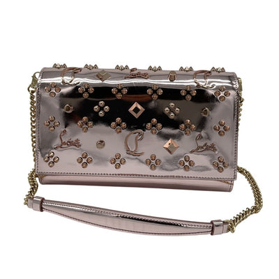 Christian Louboutin Studded Pink Paloma Clutch Bag