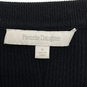 Favorite Daughter Ribbed Black Quinn Cardigan Size M