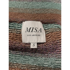 Misa Los Angeles Striped Blue Combo Luca Skirt Size S