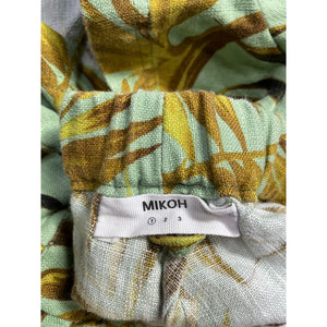 Mikoh 'Reus' Green Linen Short With Elastic Waist Shorts Size 1