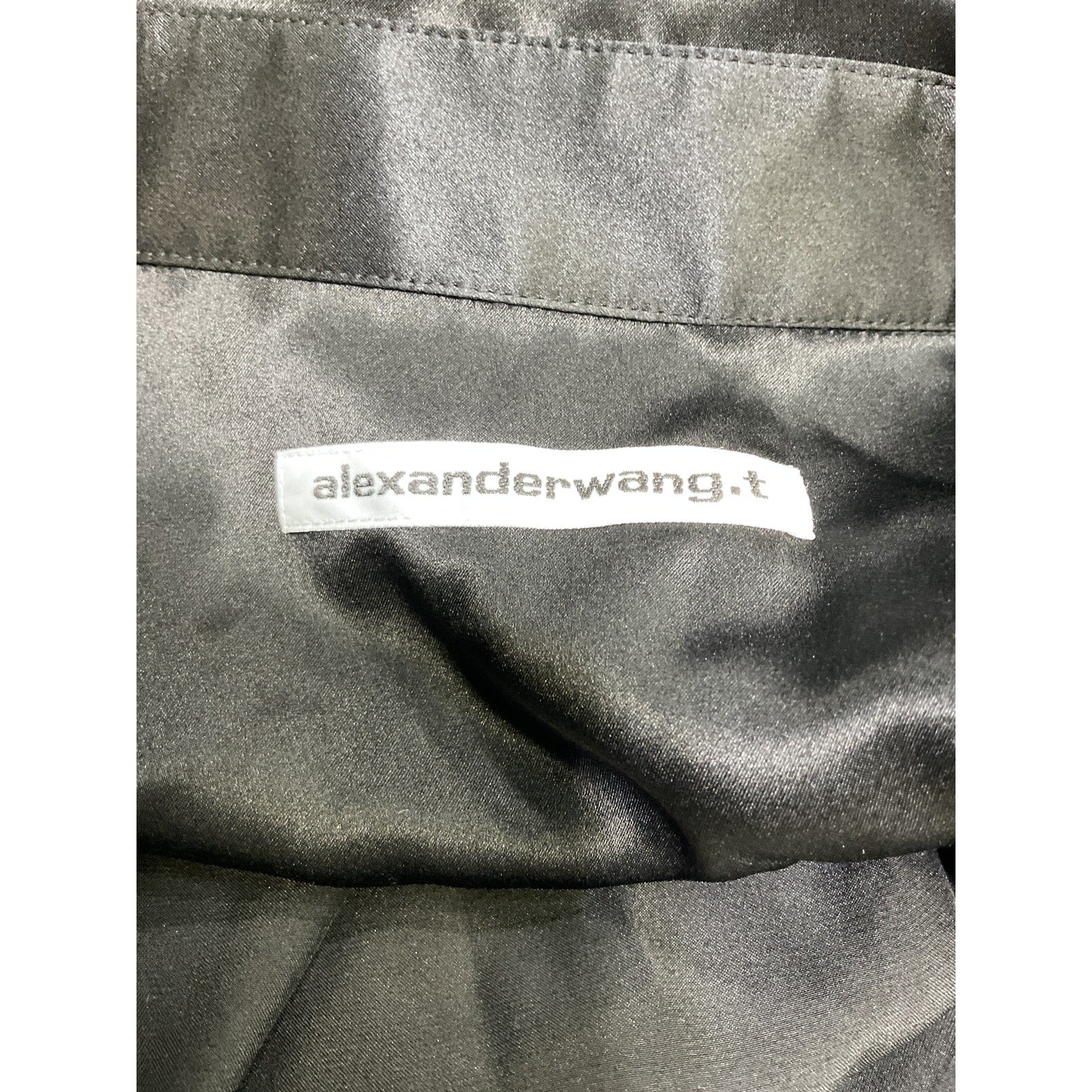 Alexander Wang Button Down Black Silk With Integrated Cami Blouse Size 2