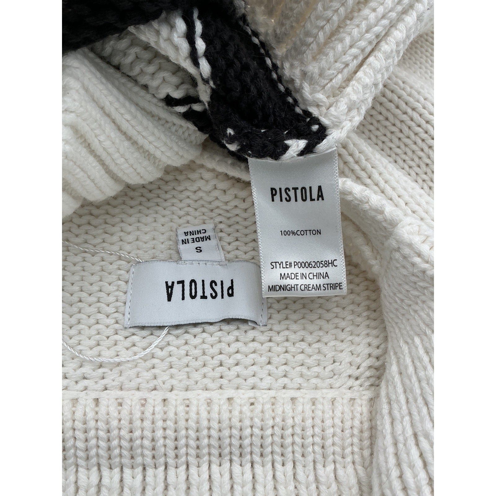 Pistola 'Arlo' White Cotton Polo Sweater Size S