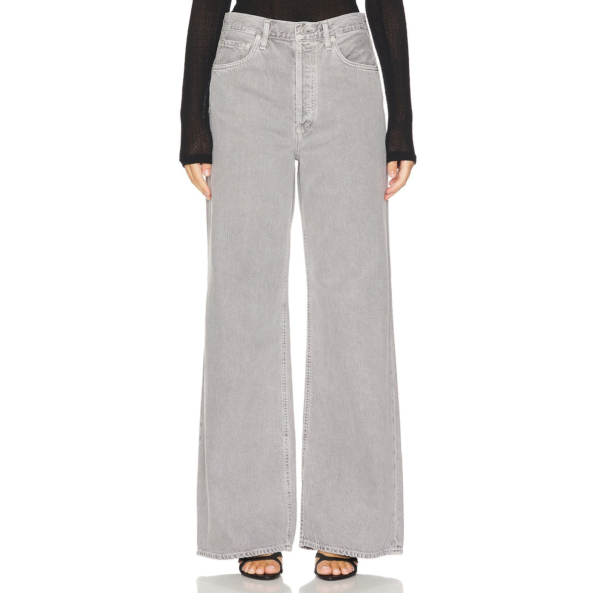 Agolde High Rise Wide Leg Gray Dame Denim Jeans Size 27