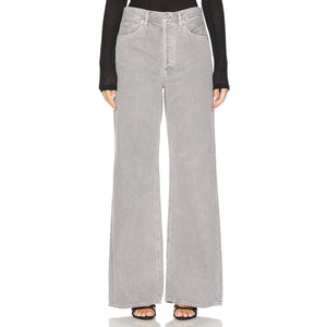 Agolde High Rise Wide Leg Gray Dame Denim Jeans Size 27