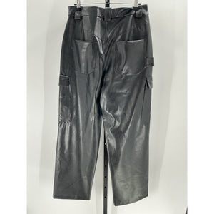 Helsa Waterbased Black Polyurethane Faux Leather Cargo Pant Size M