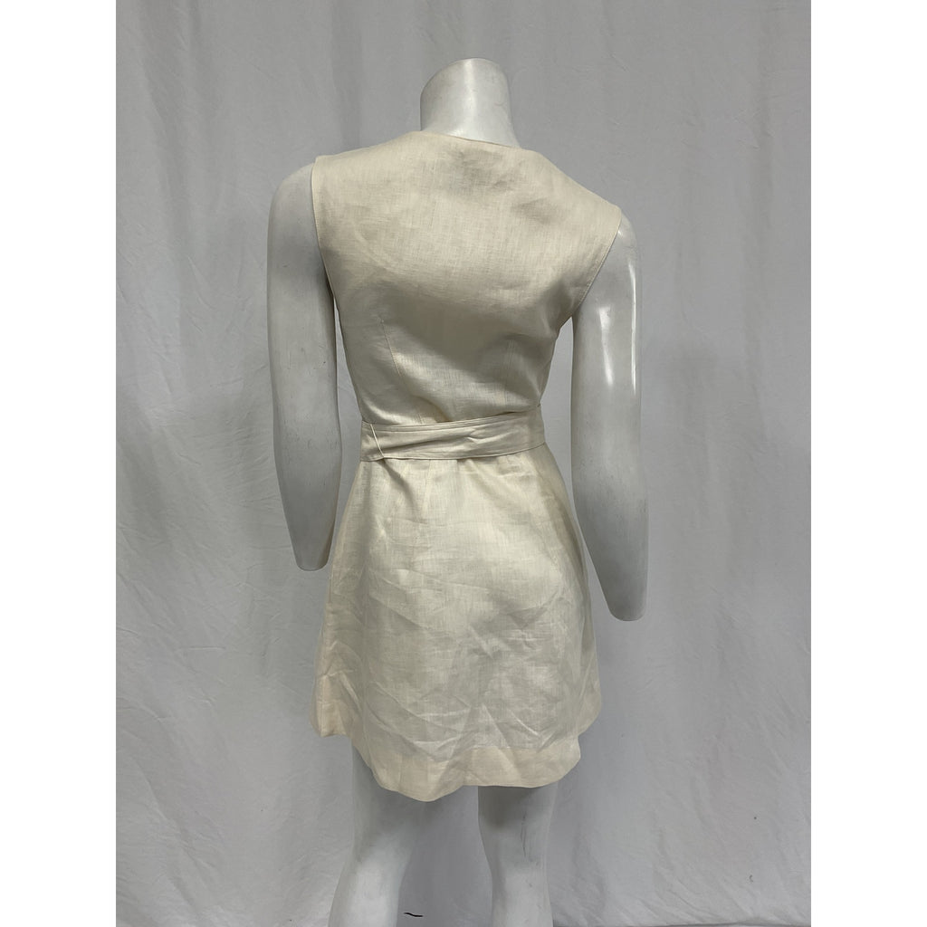 Matthew Bruch 'Apron' Cream Cargo Mini Dress Size XS